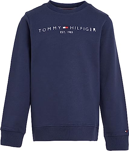 Tommy Hilfiger Felpa Bambini Unisex Essential Sweatshirt senza Cappuccio, Blu (Twilight Navy), 5 Anni