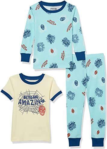 Amazon Essentials Marvel Set da Notte Pigiama in Flanella Bimbo, Stampa Marvel - Spiderman, 18 mesi