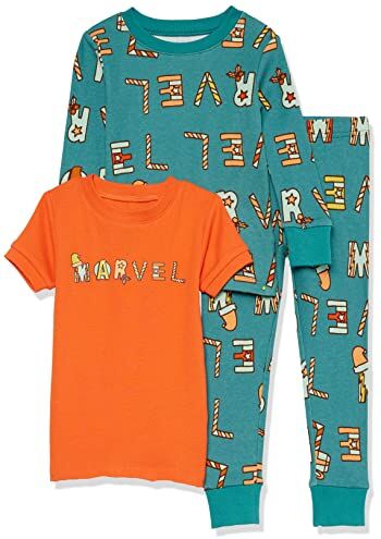 Amazon Essentials Marvel Set da Notte Pigiama in Flanella Bambini e ragazzi, Festive Marvel - Kids, 5 anni