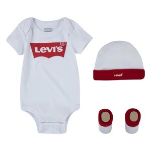 Levis Classic Batwing Infant Hat Bodysuit Bootie Set 3Pc, Tutina per bambino e neonato Unisex - Bimbi 0-24, Bianco (White), 6-12 mesi