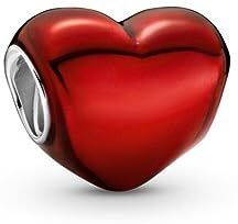 Pandora Charm Cuore rosso metallizzato 799291C02 argento