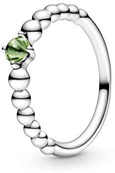 PANDORA Anello solitario da donna, in argento Sterling 925, misura anello 52, 198867C10-52, verde, metallo prezioso, Non pertinente.