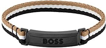 Boss Jewelry Braccialetto da uomo Collezione RESPONSIBLE Fatto con plastica derivata dagli oceani disponibile in Nero M