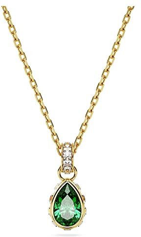 Stilla Collana Pendente, con Cristalli e ZirconiaSwarovski con Taglio a Goccia, Placcato in Tonalità Oro, Verde