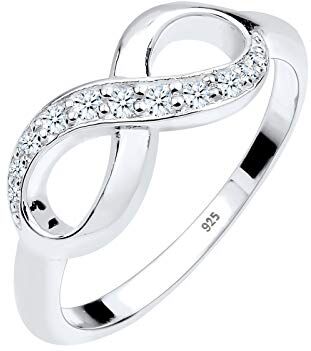 DIAMORE Elli DIAMONDS Anello Donne Simbolo di Infinito Amore con Diamante (0.125 ct.) in Argento Sterling 925