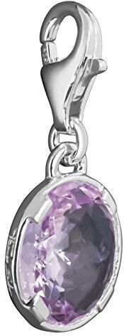 Thomas Sabo Charm Club Ciondolo da Donna, Argento 925 e Zaffiro Artificiale Viola