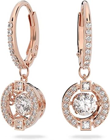 OrecchiniSwarovski Sparkling Dance, Rotondo, Bianco, Placcato color oro Rosa