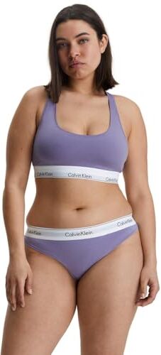 Calvin Klein Perizoma Donna Tanga, Viola (Splash Of Grape), XL