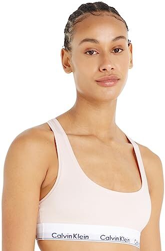 Calvin Klein Unlined Bralette 0000F3785E, Rosa (Nymphs Thigh), XS Donna