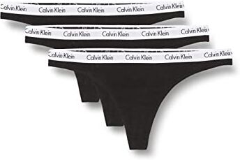 Calvin Klein Perizomi Donna Confezione da 3 Tanga, Nero (Black), M