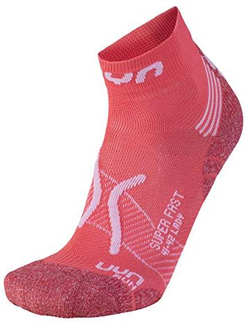 UYN Super Fast Calza Da Running Donna Calze, Donna, Coral/White, 37/38