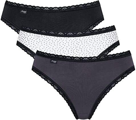 Sloggi 24/7 Weekend Tai C3P, Slip Donna, Multicolore (Black Combination), 38