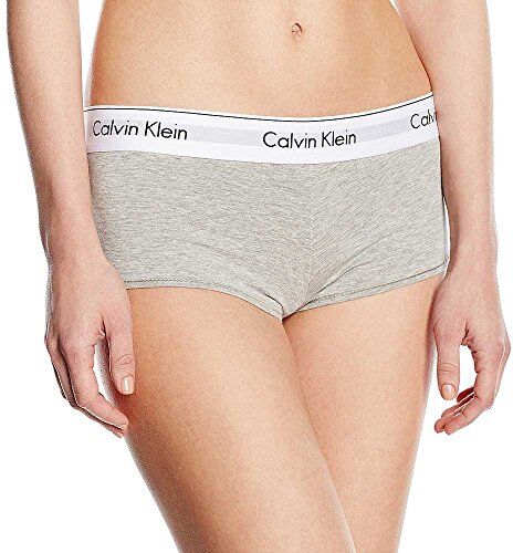 Calvin Klein Pantaloncini Hipster Donna Cotone Elasticizzato, Grigio (Grey Heather), XL