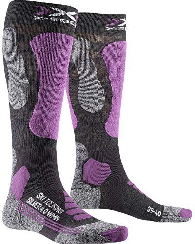 X-Socks Ski Touring Silver 4.0 Wmn, Calzini Donna, Anthracite Melange/Magnolia, 37-38