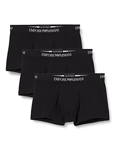 Emporio Armani 3-Pack Boxer Pure Cotton, Boxer, Uomo, Nero (Black/Black/Black), S