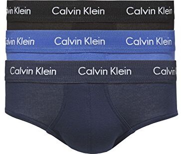 Calvin Klein Slip Hipster Uomo Confezione da 3 Cotone Elasticizzato, Multicolore (Black/Blueshadow/Cobaltwater Dtm Wb), M