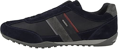 Geox U Wells A, Sneakers Uomo, Blu/Rosso (Navy/Dk Burgundy), 41 EU