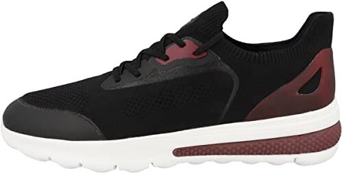 Geox U Spherica Actif, Scarpe da Ginnastica Uomo, Nero/Rosso, 45 EU