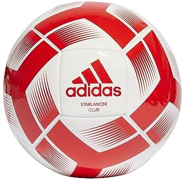 Adidas IA0974 STARLANCER CLB Pallone da calcio ricreativo Unisex Adulto white/red Taglia 5