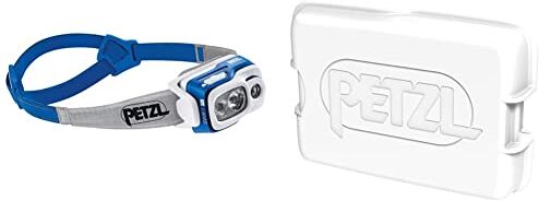 Petzl Swift Rl Torcia A Fascia Blu, Grigio Led Unisex-Adult, Small & E092Da00 Batteria Ricaricabile Accu Swift Rl, Bianco, 10,5 Cm