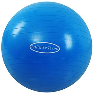 BalanceFrom Palla da ginnastica antiscivolo e antiscoppio, per yoga, fitness, con pompa rapida, capacità di 0,9 kg (68-75 cm, XL, blu)