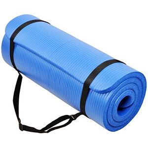 BalanceFrom GoCloud - Tappetino da yoga multiuso da 3,5 cm, extra spesso, ad alta densità, anti-strappo, con cinghia per il trasporto (blu)