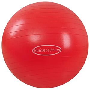 BalanceFrom Palla da ginnastica antiscivolo e antiscoppio, per yoga, fitness, con pompa rapida, capacità di 0,9 kg (58-65 cm, L, rosso)