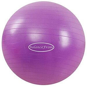 BalanceFrom Palla da ginnastica antiscivolo e antiscoppio, per yoga, fitness, con pompa rapida, capacità di 38-45 cm, S, viola