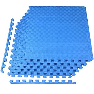 BalanceFrom Tappetino per esercizi puzzle extra spesso 2,5 cm con piastrelle ad incastro in schiuma EVA per MMA, esercizi, ginnastica e palestra a casa, spessore 1,5 cm, colore: blu