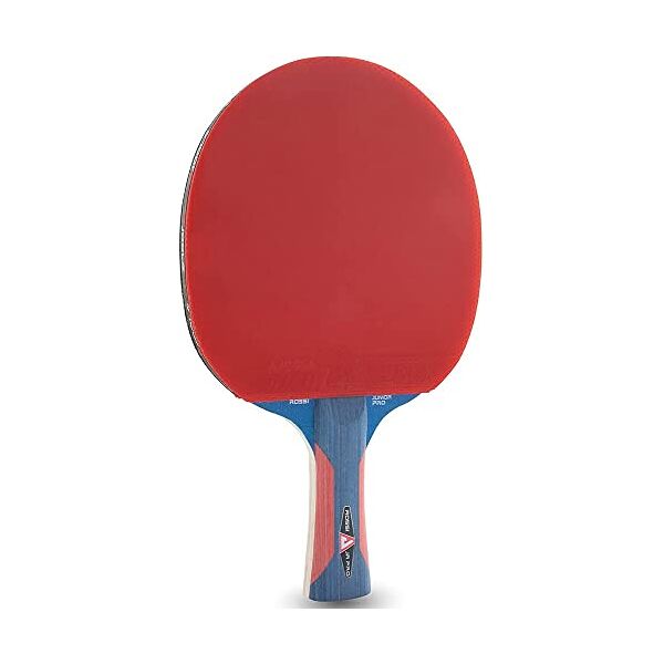 joola racchetta da ping pong rosskopf junior pro approvato ittf, racchetta da ping pong 5 stelle, manico blu/rosso, spessore spugna 1,8 mm