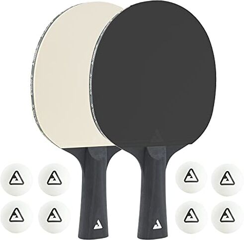 JOOLA 54817 - Set da ping pong Colorato, composto da 2 racchette da ping pong, 8 palline da ping pong, ideale per famiglie e sport ricreativi, nero e bianco, taglia unica