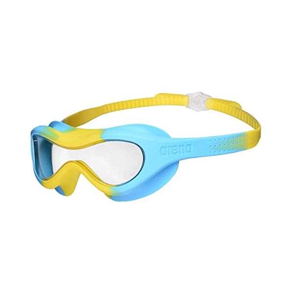 arena spider kids mask, occhialini unisex-youth, clear-yellow-lightblue, m