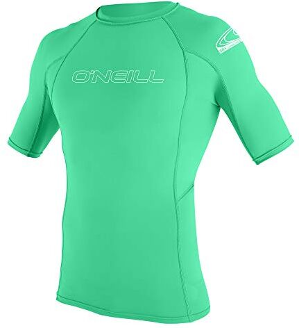 O'Neill Wetsuits Youth Basic Skins-Rash Guard a Maniche Corte, Vest Unisex-Giovani, Acqua Chiara, 12