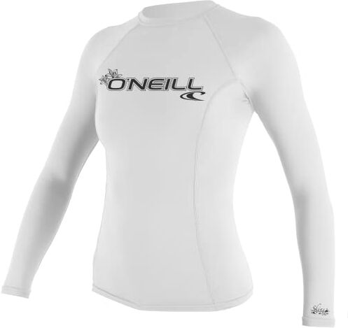 O'Neill Wetsuits Basic Skins-Rash Guard a Maniche Lunghe da Donna, Vest, Bianco, S