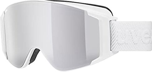 Uvex g.gl 3000 TO, occhiali da sci unisex, campo visivo ampliato, privo di appannamenti, con lente intercambiabile, white matt/silver-clear, one size