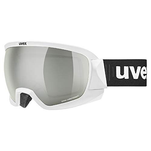 Uvex contest CV, occhiali da sci unisex, con miglioramento del contrasto, vista senza distorsioni, white matt/silver-green, one size