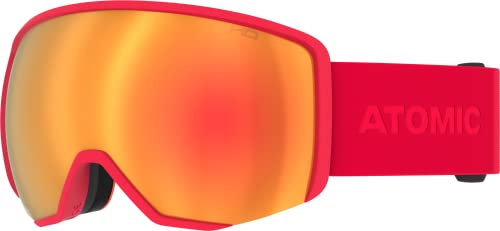 Atomic REVENT L HD Occhiali da sci – Red – Occhiali da sci con colori contrastanti – Occhiali da snowboard a specchio di alta qualità – Occhiali con montatura Live Fit – Occhiali da sci con doppia