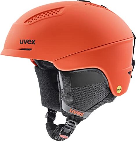 Uvex ultra MIPS, casco da sci robusto unisex, sistema MIPS, regolazione individuale delle dimensioni, fierce red matt, 51-55 cm