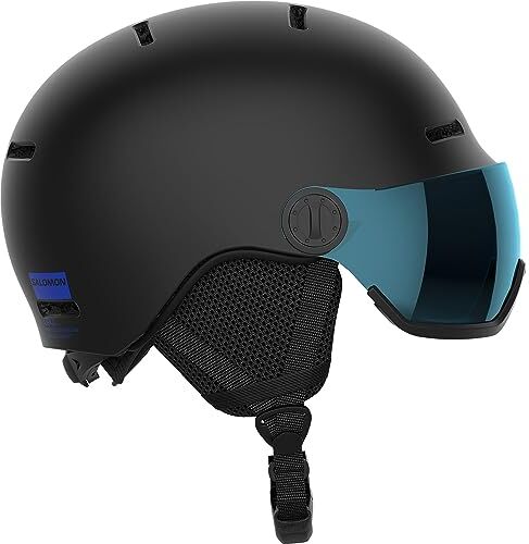 Salomon Orka Visor, Casco Sci Snowboard Bambini con Visiera: Comodità Integrata, Facile da Regolare, e Leggero, Nero, KM 5356