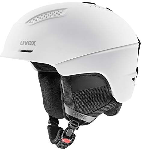 Uvex ultra, casco da sci robusto unisex, regolazione individuale delle dimensioni, aerazione ottimizzata, white/black, 55-59 cm