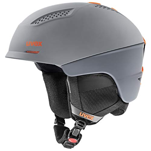 Uvex ultra, casco da sci robusto unisex, regolazione individuale delle dimensioni, aerazione ottimizzata, dark slate orange, 59-61 cm