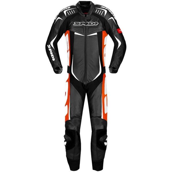 spidi track wind pro tuta in pelle moto di one piece nero bianco rosso 50