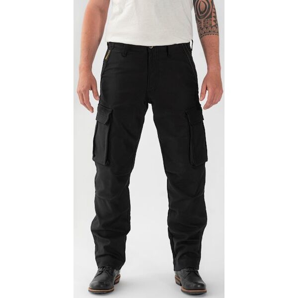 rokker black jack cargo pantaloni tessili da moto nero 28