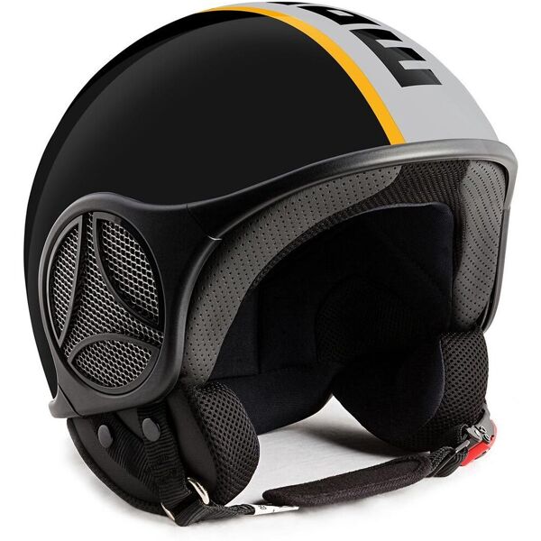 momo mini jet casco nero / giallo nero giallo 2xs