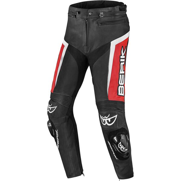 berik misle pantaloni in pelle moto nero bianco rosso 54