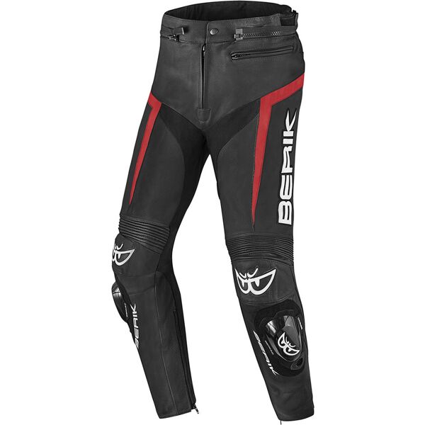 berik misle pantaloni in pelle moto nero rosso 54