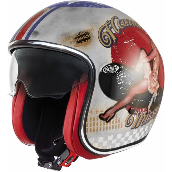 premier vintage pin up old style casco jet argento argento xs