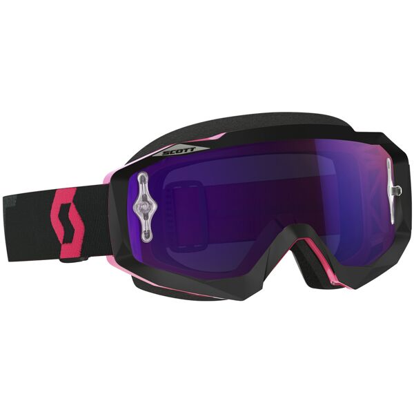 scott hustle mx motocross goggles nero/fluo pink nero rosa unica taglia