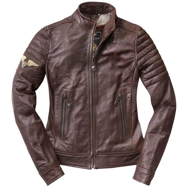 black-cafe london ilam giacca donna in pelle moto marrone s