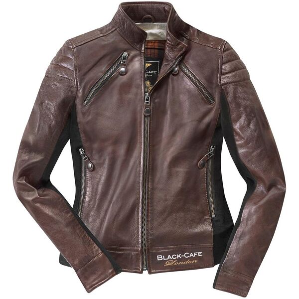 black-cafe london semnan giacca donna in pelle moto marrone s